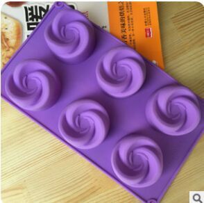 6-piece whirlpool windmill silicone cake mold handmade soap mold food grade