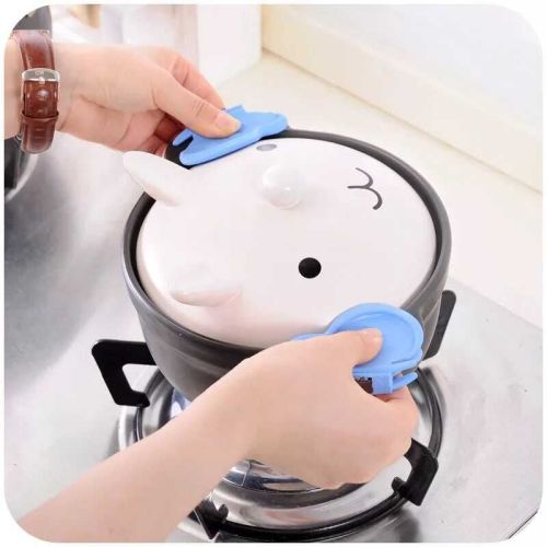 creative butterfly kitchen heat insulation anti-scald silicone tray clip oven thickened hand protector bowl hand clip