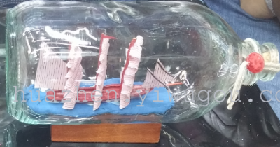 Sailing glass drifting bottle home decoration boat model display birthday gift wish bottle