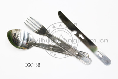 Outdoor knife and spoon chopsticks checked set Alice tableware leisure products universal cutlery