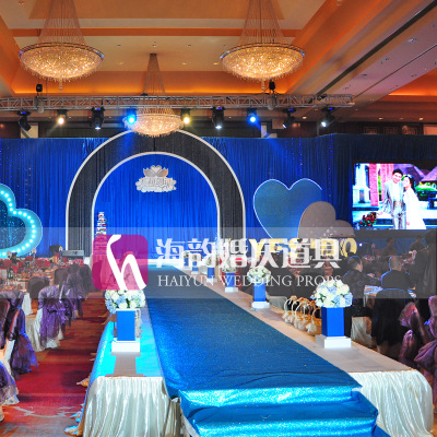 Haiyun wedding props wholesale wedding stage wedding venue layout of the runway pearl carpet.