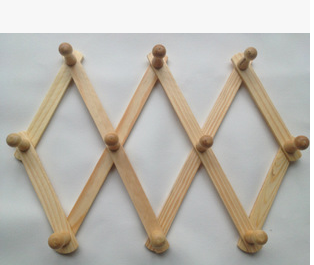 Folding Retractable Solid Wood Hanger Wall Bag Sundries Hanger Non-Slip Coat Rack Wholesale
