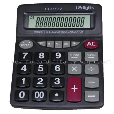 Factory direct CT-111-12 calculator 12-digit 120 steps check&correct