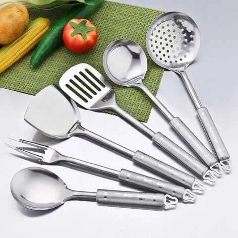 Stainless Steel Cookware Spatula Kitchenware Seven-Piece Full Set Colander Shovel Kitchenware Set