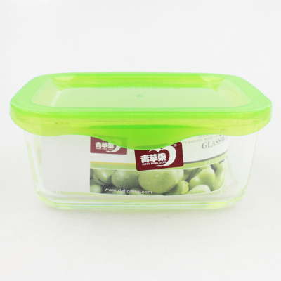 Simple glass bowls of Green apples gift box, EK2003 medium size rectangular storage box
