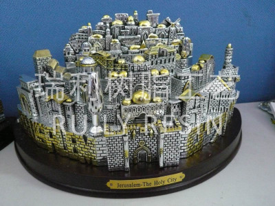 Resin religious arts and crafts decoration electroplating holy city castle Jerusalem