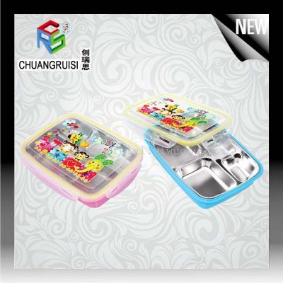 Stainless steel insulation sealing cover children's cute snack box