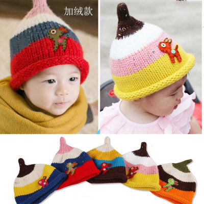 Korean cartoon deer velvet bonnet with curling wool capuche