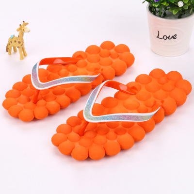 In summer 2016 the latest trend of candy color flip flops Korean massage antiskid health slippers wholesale