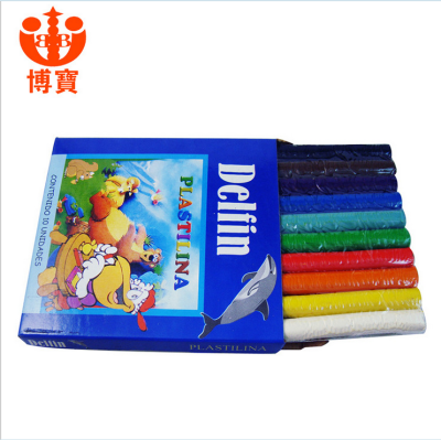 A large number of low-price promotion children plasticine Mold set color box version of rubber 10 colors