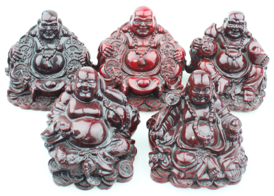 9.9 Yuan Ten Yuan Store Distribution Supply Resin Crafts Redwood-like Decoration Imitation Red Seat Buddha