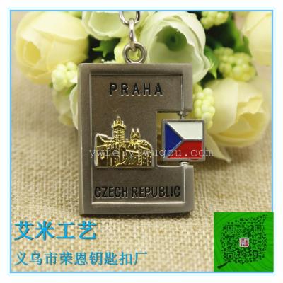 Can rotate the foreign trade key to buckle the tourist souvenir gift metal key buckle