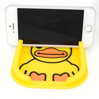 PVC soft rubber factory epoxy yellow cartoon duck stereo phone support
