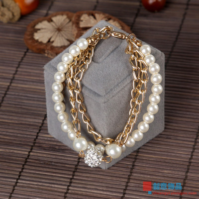 Korean Pearl Bracelet Chain Bracelet with multilayer Rhinestone fashion accessories decorative female