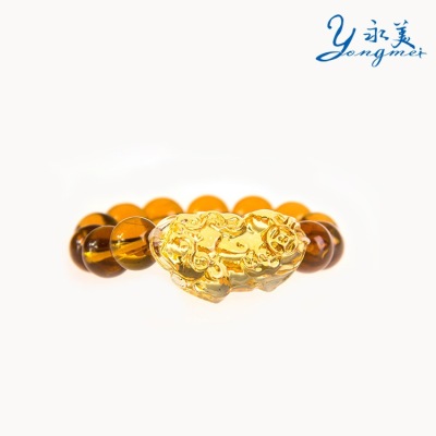 Yellow crystal bracelet brave imitation lucky beads crystal bracelet wholesale 47 transport