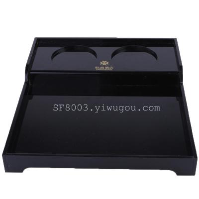 Zhenghao hotel products authentic acrylic cup black tray hotel bathroom supplies