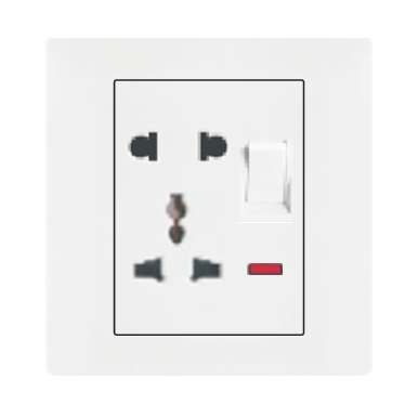 5pin universal switched socket with neon