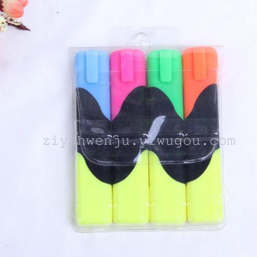 Creative Korean Stationery Jelly Solid Fluorescent Pen， Double Head Fluorescent Pen