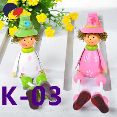 Crafts Wooden Doll Hanging Feet Doll Festive Gift Creative Gift K03