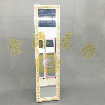 The ivory white wood frame mirror general store mirror style landing glass