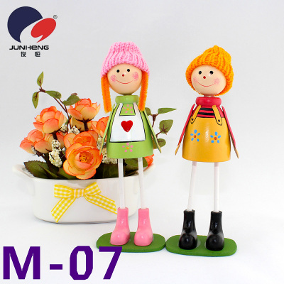 Medium Wool Doll Wooden Doll Hanging Feet Doll Creative Craft Gift M07