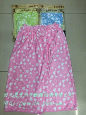 Factory direct microfiber Bath skirt heart print advertising gift for supermarket products