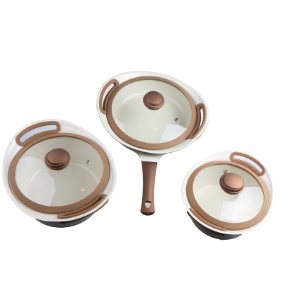 A 7-piece set of KARACA soup pot and shallow soup pan frying pan