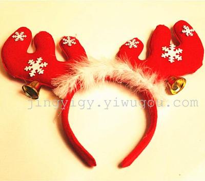 Christmas decorations dress moose head hoop hoop head angle fluff bell buckle accessories
