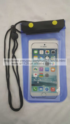6plus lanyard PVC waterproof bag, green PVC waterproof phone bag