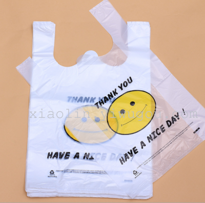 Handbag, vest bag supermarket shopping bag smile bag plastic bag bag