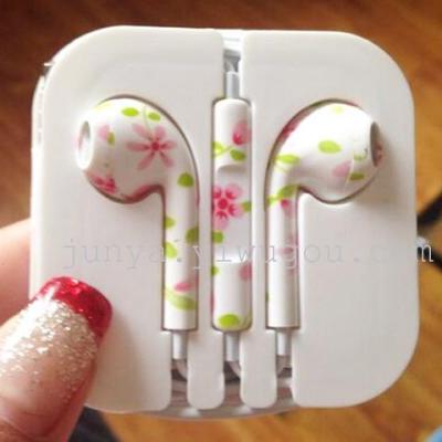 Apple 5S4S 6 millet Headset small fresh floral painted with wheat Headset