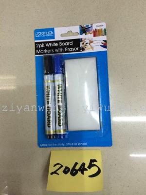 White board pen, can be a marker pen, 2 white board pen and brush set