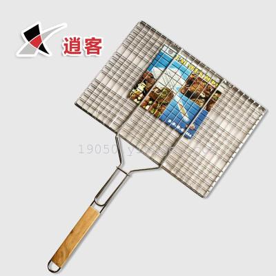 Outdoor barbecue accessories appliances large flat grill mesh clip double grill clip flat grill