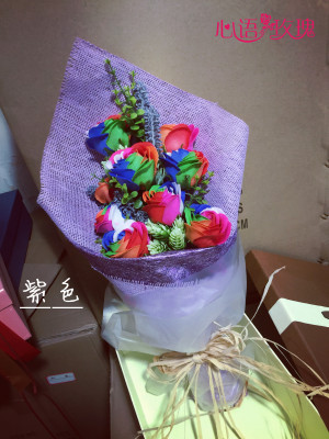 11 roses seven colorful rose Korean high-grade gift box