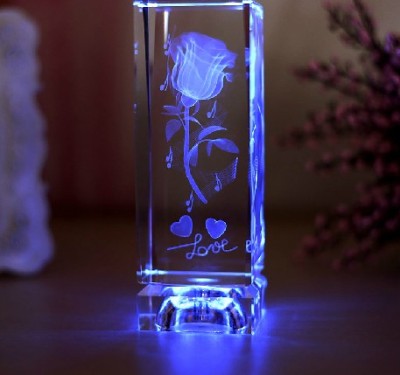 Luminescent crystal rose decoration creative inside carved roses to send girlfriend memorable birthday gift
