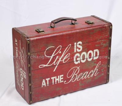 Gift box gift box wooden suitcase set three classic vintage gift box decorative gift box jewelry box