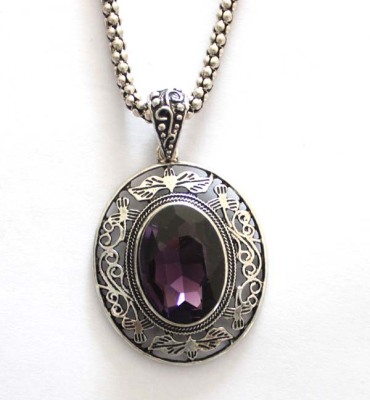 Plated antique silver pendant
