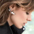 Pin Shape Stud Earrings Pearl Earrings Rhinestone-Encrusted Earrings Personalized Fashionable All-Match Assembled Jewelry Women