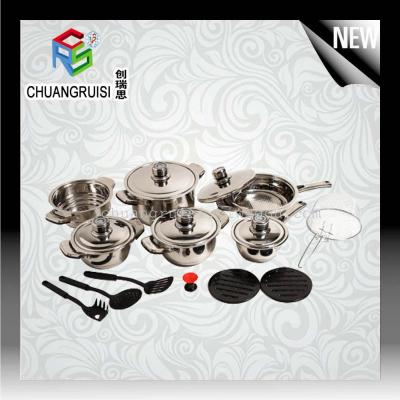 29 sets of stainless steel pot set good sale export cookware