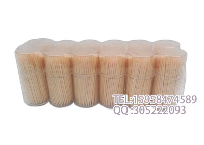 Bamboo toothpick bottle wholesale transparent white jade bottle double tip 12 a blister