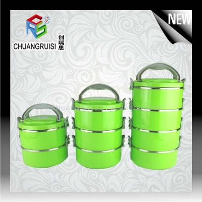 Stainless steel handle independent clasp color insulation box lunch for students