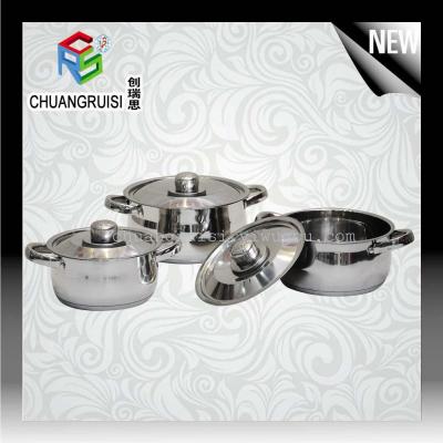 3 pieces of stainless steel pot to export new design cookware