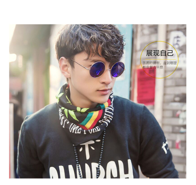Korean round metal spring foot sunglasses glasses Prince dazzling mirror