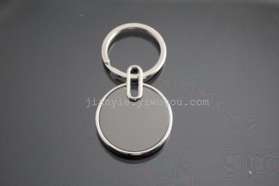 Low price promotion round key chain double side patch key buckle metal key buckle