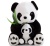 Panda Doll Plush Toys Cute Mother and Child Panda Eating Bamboo Doll