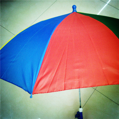 Rainbow Color-Blocking Watermelon Umbrella Long Handle Umbrella Rain Or Shine Dual-Use Umbrella Creative Whistle Children's Umbrella