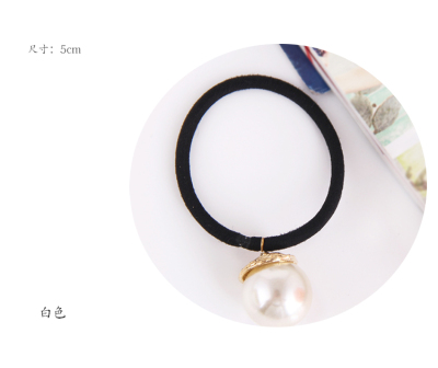 A Pearl Pendant Simple Hair Ring Hair Rope Headdress Female Tied-up Hair Graceful Temperament Rubber Band