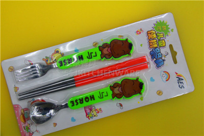 Portable card installed children tableware spoon chopsticks