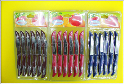Fruit knife with plastic handle LAORENTOU stainless steel stamping 12PCS