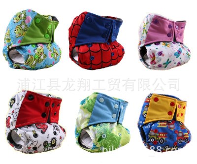 The new square bamboo side leakage proof AIO bamboo charcoal cloth diaper trousers, one side leakage proof